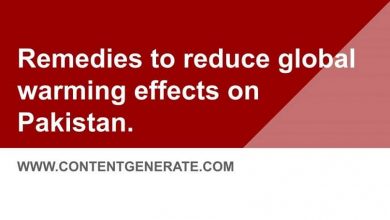 Remedies to reduce global warming effects on Pakistan.