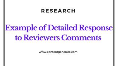 Example of Detailead response to Reviewers comments