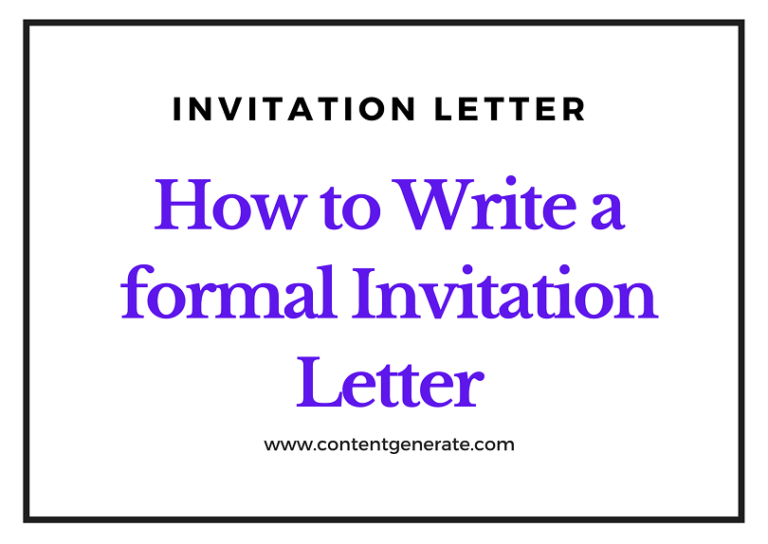 How to Write an Invitation Letter? Formal Invitation Letter Tips and