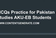 MCQs Practice for Grade 12 Pakistan Studies AKU-EB Students