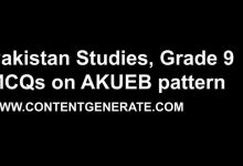 Pakistan Studies, Grade 9 MCQs on AKUEB pattern