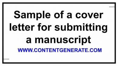 Sample of a cover letter for submitting a manuscript