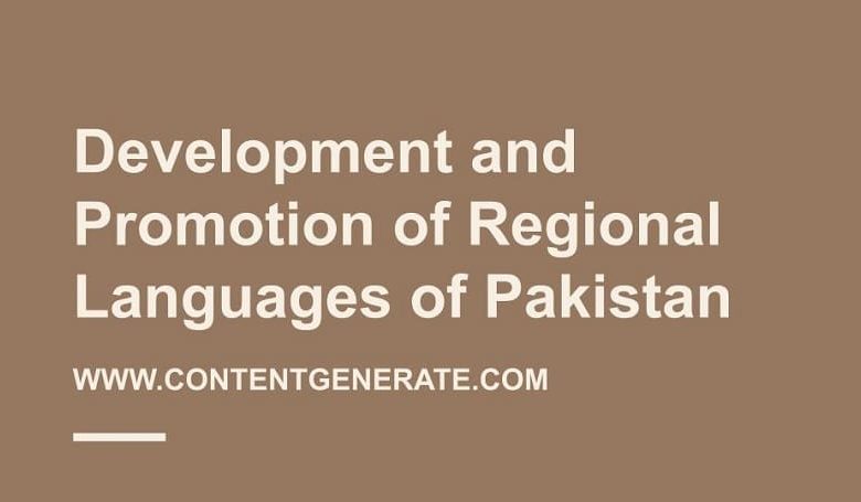 Development and Promotion of Regional Languages of Pakistan