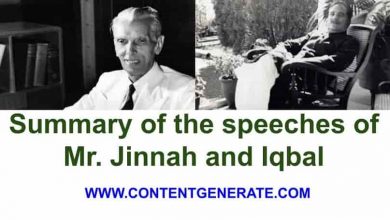 Summary of the speeches of Muhammad Ali Jinnah and Dr. Allama Iqbal