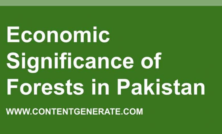 Economic Significance of Forests in Pakistan