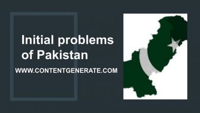 Initial problems of Pakistan
