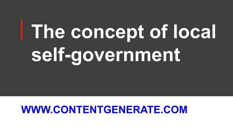 The concept of local self-government