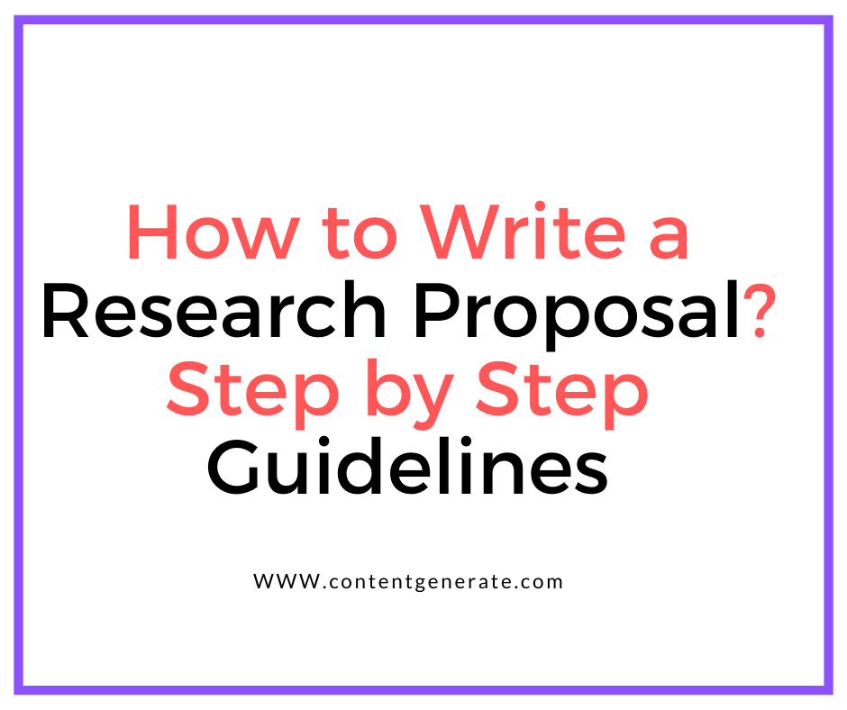 How To Write a Research Proposal