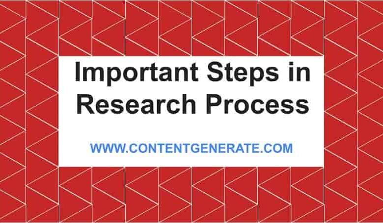 Important Steps in Research Process