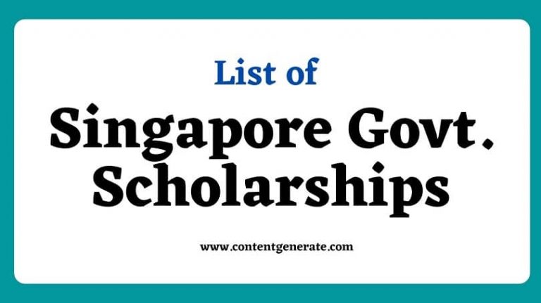 Singapore Government Scholarships
