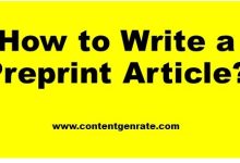 How to write a Preprint Article?